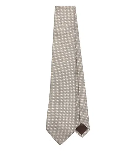 Canali Patterned-jacquard Tie In Gray