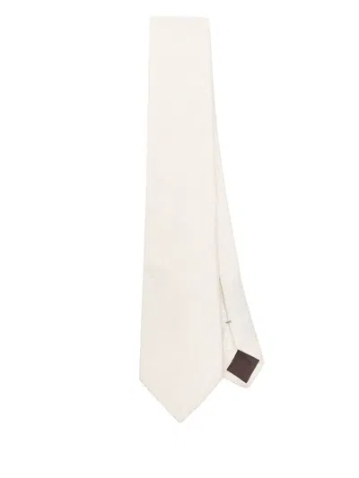 Canali Patterned-jacquard Tie In Neutrals