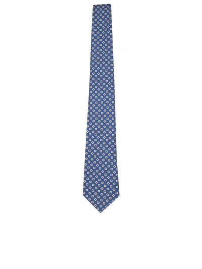 Canali Patterned Multicolor/blue Tie In Brown