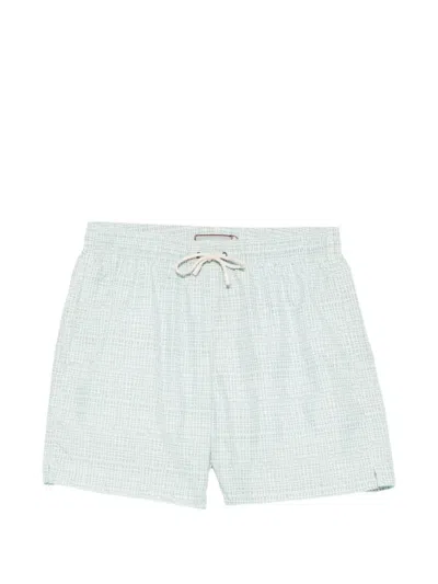 Canali Patterned Swim Shorts In Gray