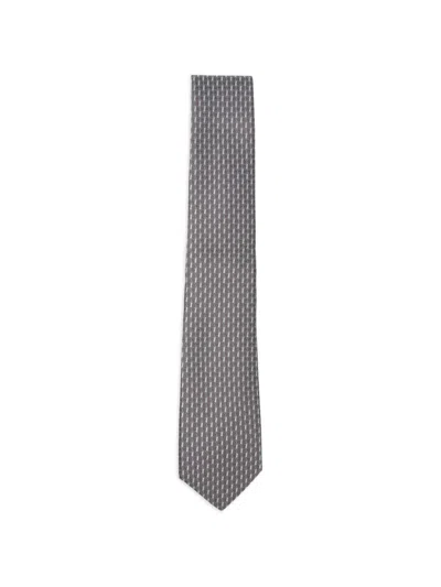 Canali Patterned Tie In Gray