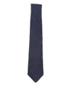 Canali Patterned Tie In Blue