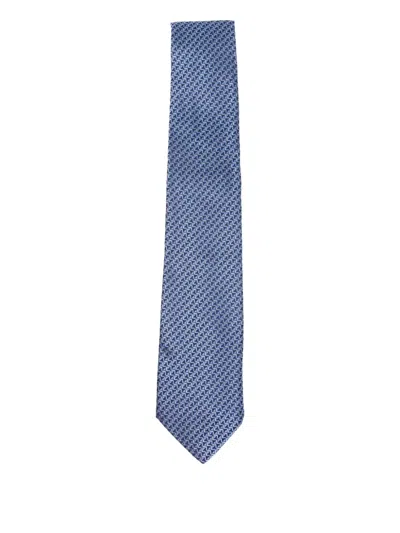 Canali Patterned Tie In Blue