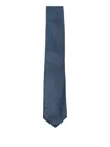 Canali Patterned Tie In Blue