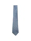 Canali Patterned Tie In Blue