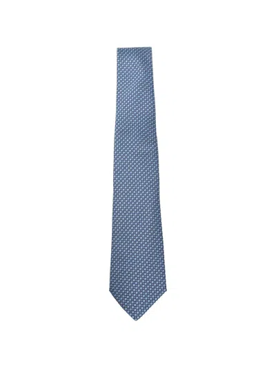 Canali Patterned Tie In Blue