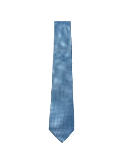 Canali Patterned Tie In Blue