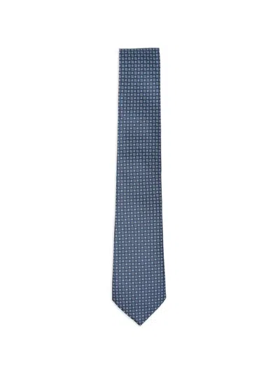 Canali Patterned Tie In Blue