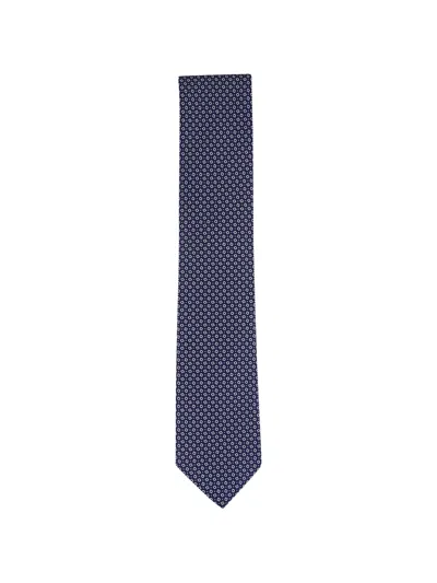 Canali Patterned Tie In Blue