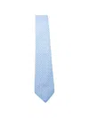 Canali Patterned Tie In Blue
