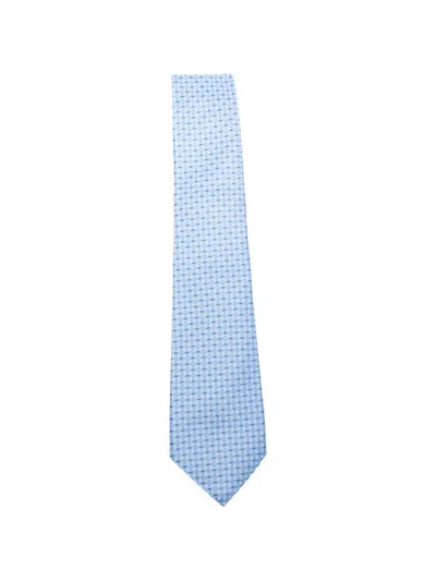 Canali Patterned Tie In Blue