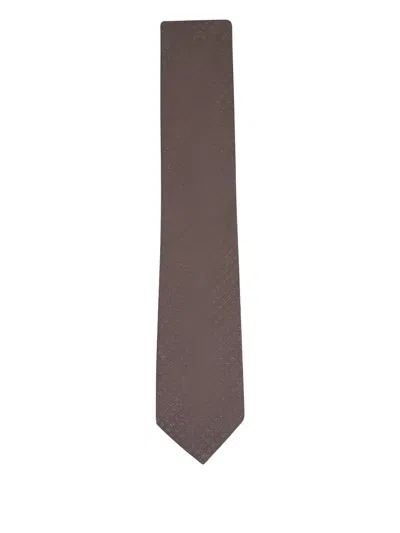 Canali Patterned Tie In Brown