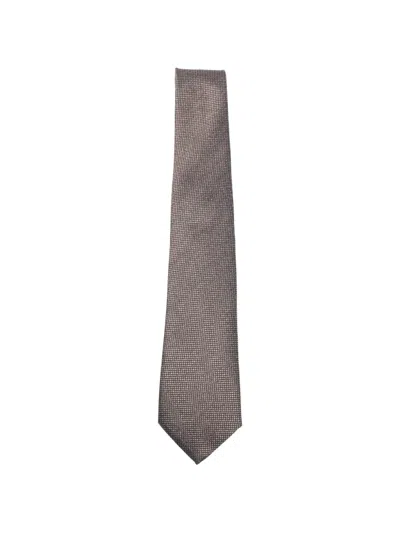 Canali Patterned Tie In Brown