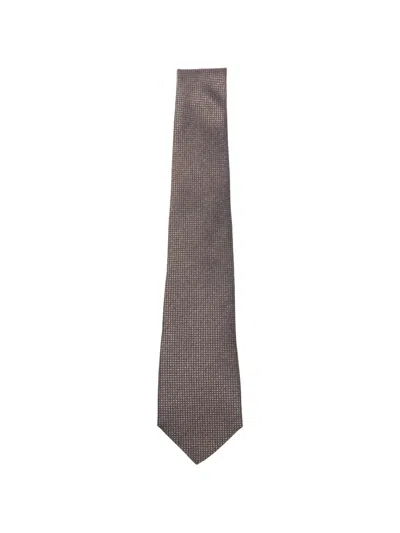 Canali Patterned Tie In Brown