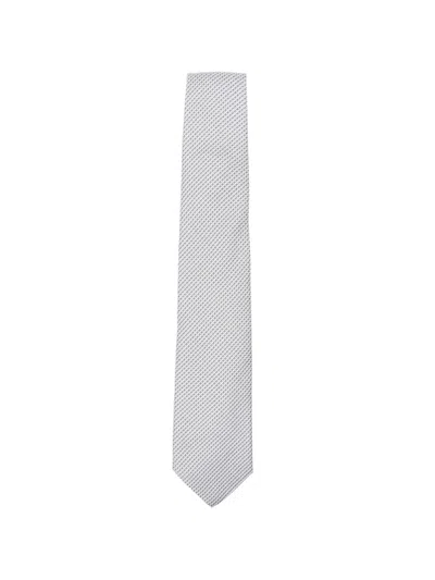 Canali Patterned Tie In White