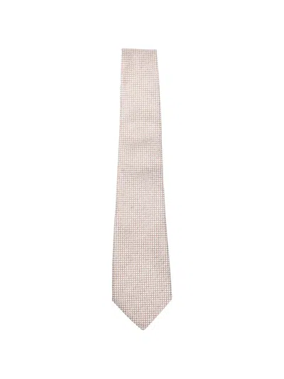 Canali Patterned Tie In Neutral