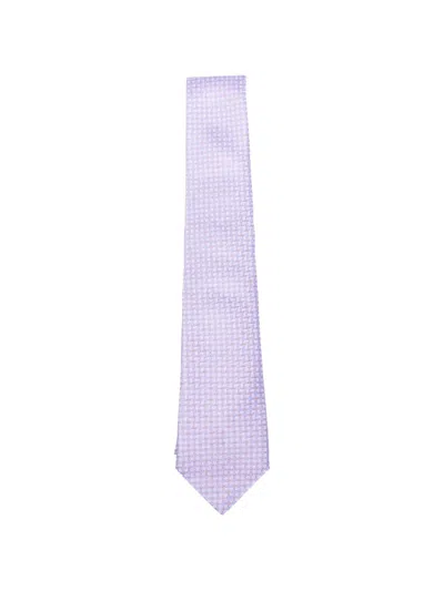Canali Patterned Tie In Purple