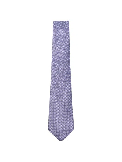 Canali Patterned Tie In Blue