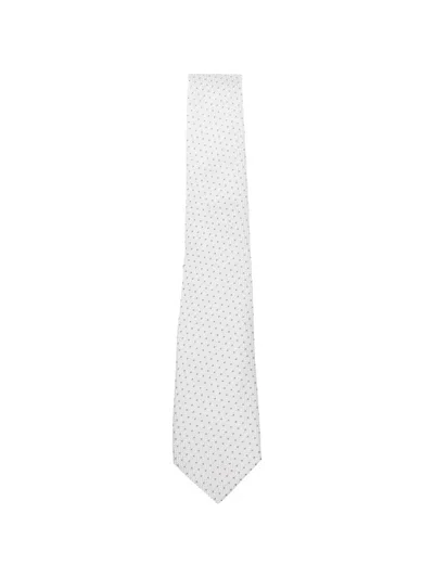 Canali Patterned Tie In White
