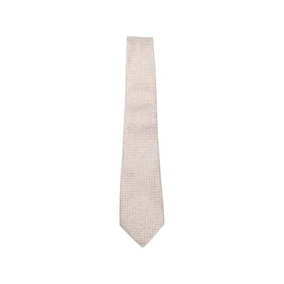 Canali Patterned Tie In White