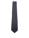 Canali Patterned Wool Tie In Blue