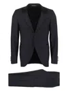 Canali Peak-lapel Wool Suit In Black