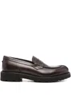 Canali Brown Leather College With Pennypack And Eva Sole Loafers In Brown
