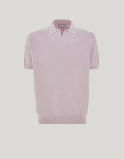 Canali Pink Cotton And Silk Regular-fit Polo Shirt