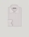 Canali Pink Formal Regular Fit Impeccabile Cotton Shirt In White