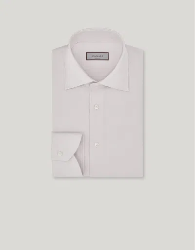 Canali Pink Formal Regular Fit Impeccabile Cotton Shirt In White