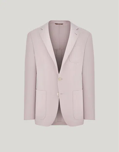 Canali Pink Linen And Silk Single-breasted Modern-fit Kei Jacket
