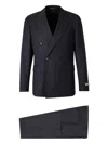 Canali Pinstripe Double-breasted Suit In Blue