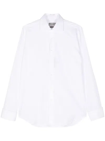 Canali Classic-collar Cotton Shirt In White