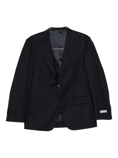 Canali Pinstripe Suit In Black