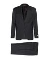 Canali Pinstripe Wool Suit In Black