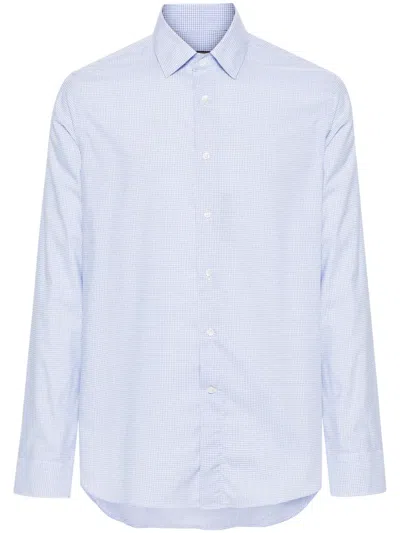 Canali Hemd Mit Nadelstreifen In Blau