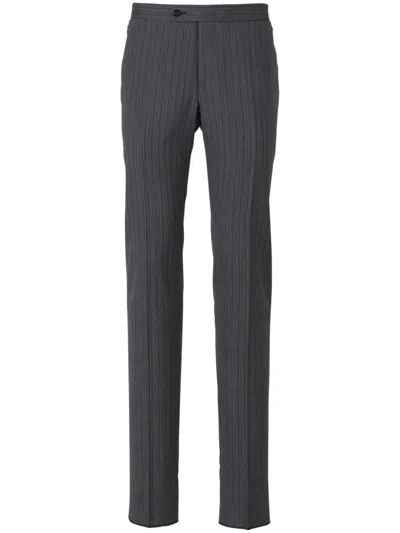 Canali Pinstriped Tailored Trousers In Grey