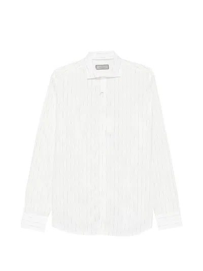 Canali Pinstripe-pattern Long-sleeve Shirt In Multi