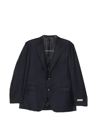 Canali Pinstripe-pattern Single-breasted Suit In Blue
