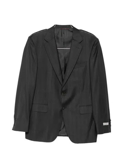 Canali Pinstripe-pattern Single-breasted Suit In Gray