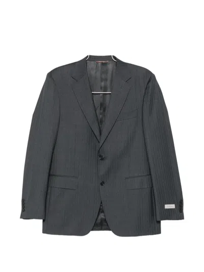 Canali Pinstripe-pattern Suit In Green