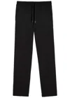 Canali Pipe-trimmed Straight-leg Wool Track Pants In Black