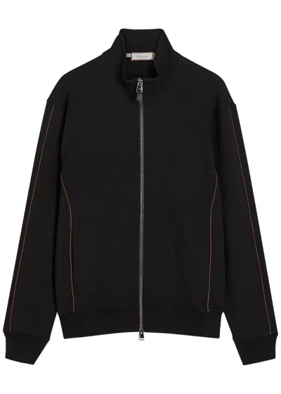 Canali Pipe-trimmed Wool Track Jacket In Black