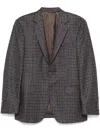 Canali Plaid-check Blazer In Brown