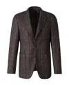 Canali Plaid-check Single-breasted Blazer In Black