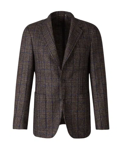 Canali Plaid-check Single-breasted Blazer In Black