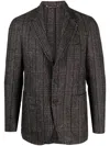 Canali Plaid-check Single-breasted Blazer In Braun