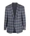 Canali Plaid-pattern Single-breasted Blazer In Gray