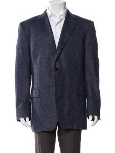 Pre-owned Canali Plaid Print Two-piece Blazer In Blue