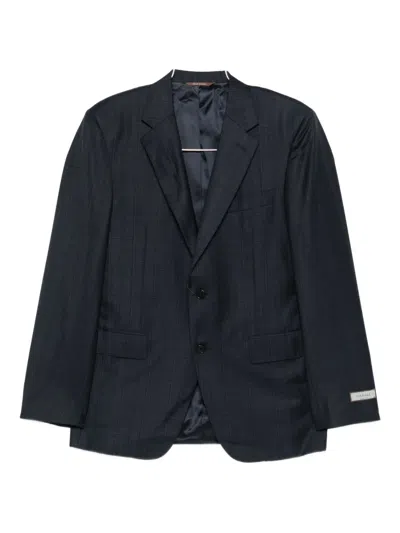 Canali Plaid Wool Suit In Black